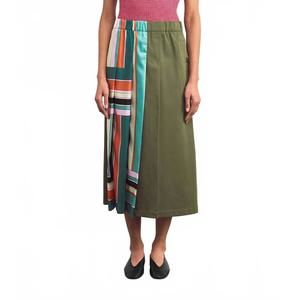 NEW WEEKEND MAX MARA lallo cotton printed midi skirt in multi